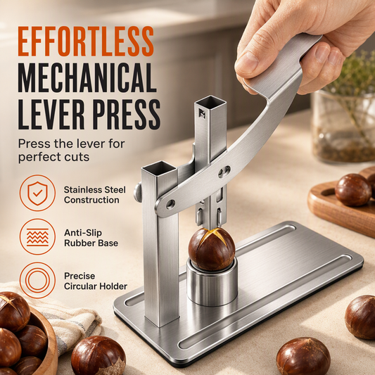 🌰 Lever-Press Stainless Steel Chestnut & Nut Cracker