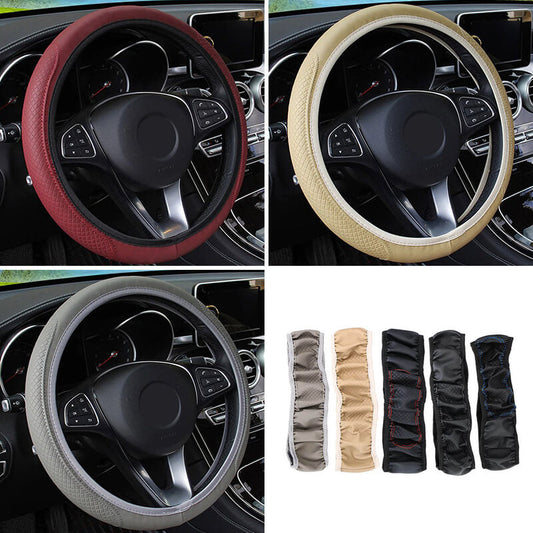 🚗 Synthetic Leather Steering Wheel Cover for Better Grip & Protection