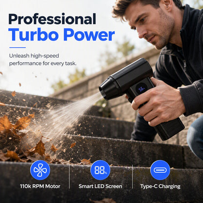💨 Cordless High-Speed Turbo Blower for Outdoor Cleanup