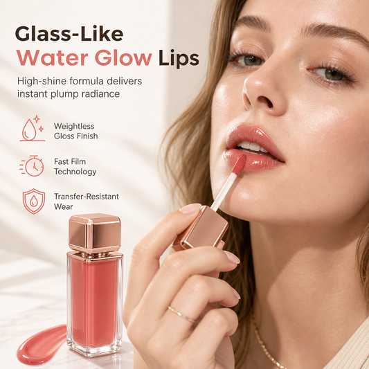Waterproof Mirror Gloss Lip Glaze Hydrating Water Glow Lip Gloss Non Stick Cup Plumping Lip Makeup
